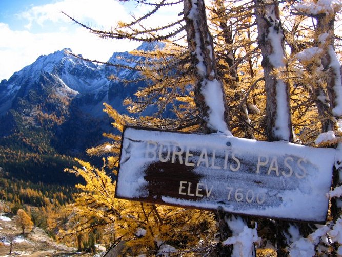 The snow had been blowing hard from the west side of this pass.